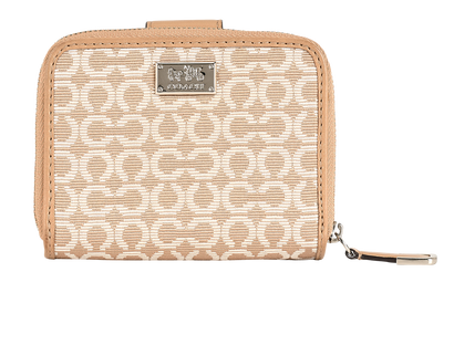 Coach Zip Around Small Wallet, £50, Accessories, Beige, Canvas, Front view